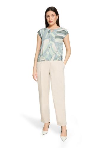 Blusenshirt 38 Figurumspielend - Mint/Green