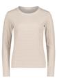 Streifenshirt XL Leicht tailliert - Taupe/cream