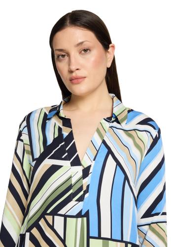 Schlupfbluse 40 Lässig - Blau/Grün