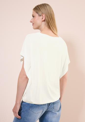 Lässiges V-Neck Shirt L - Vanilla White