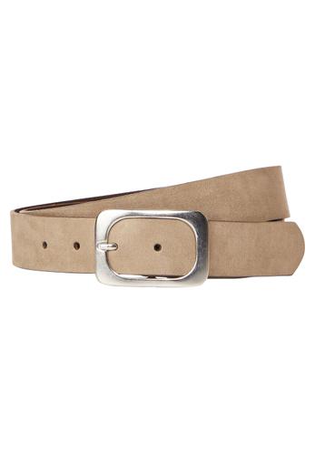 Ledergürtel 95 - Suede Taupe