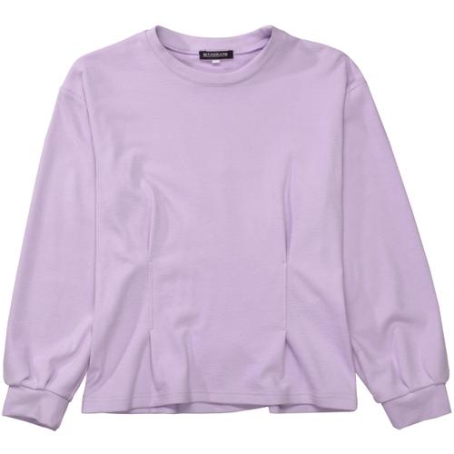 Langarmshirt mit Raffungen 152 normal - Flieder