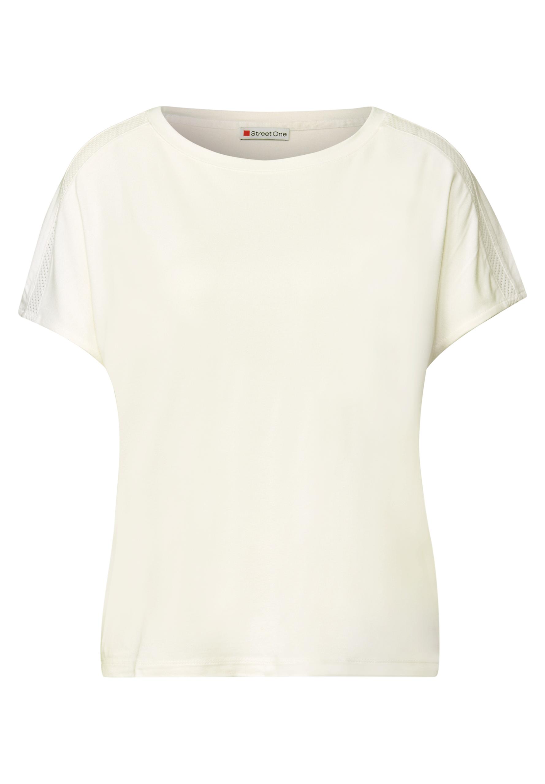 Jersey-Shirt mit Mesh-Detail 40 - Off White