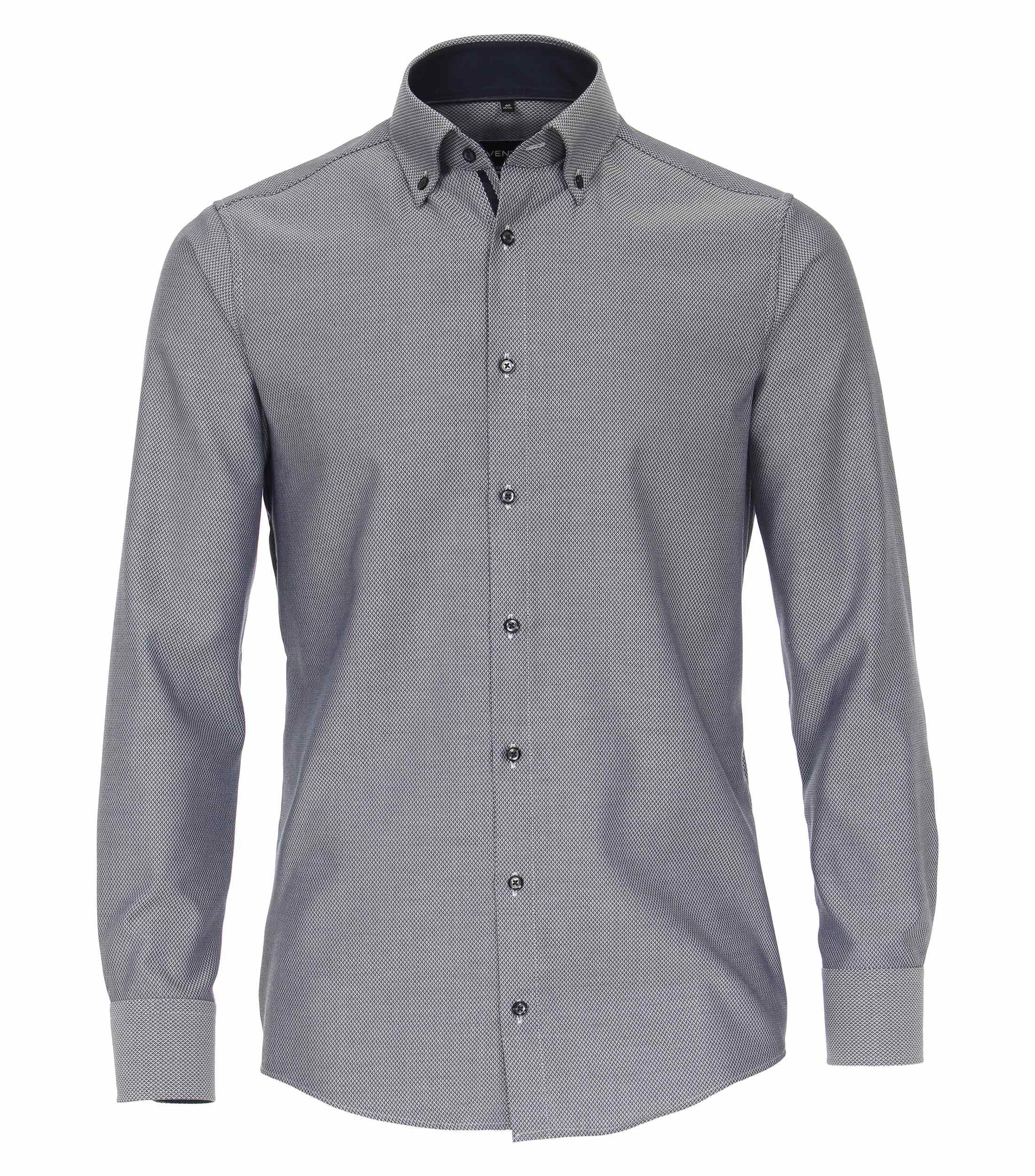 Dobby Hemd uni 40 VM - Blau
