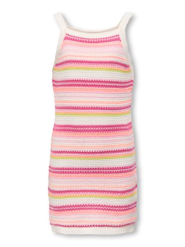 KOGBELLI LIFE SL STRIPE DRESS KNT 134/140 Slim Fit - Ecru