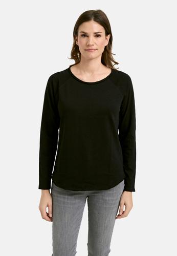 basic sweat raglan L - Black