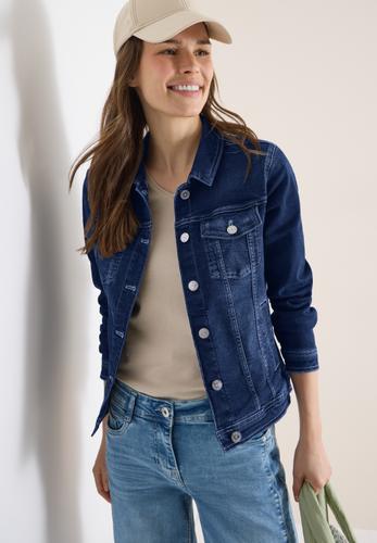 Jeansjacke mit Brusttaschen und Knöpfen L - Mid Blue Wash