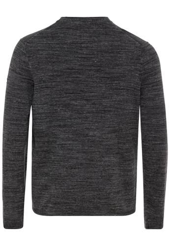 Strick Henleyshirt aus reiner Baumwolle 3XL Regular Fit - Asphalt
