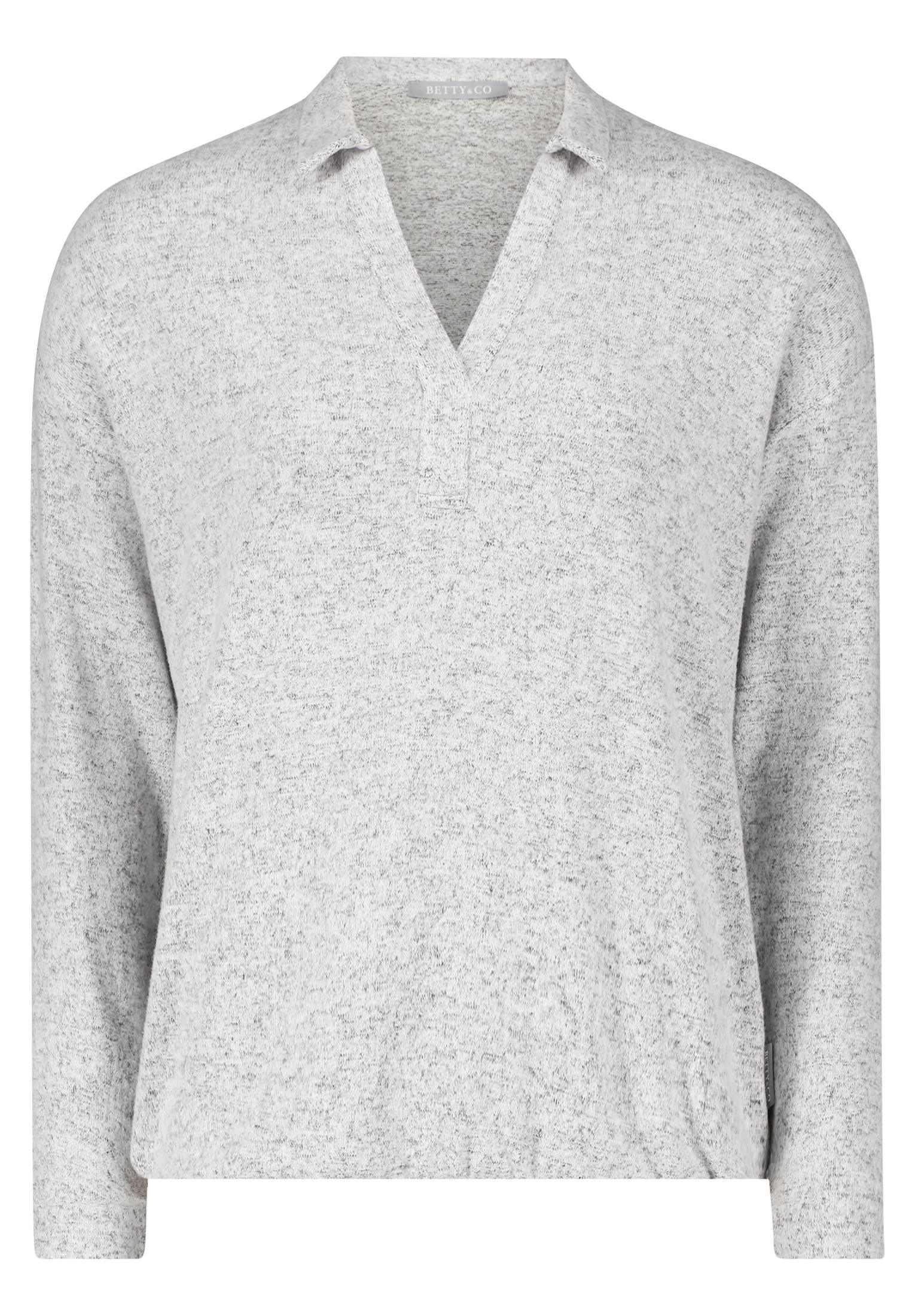 Poloshirt L Gerade - Light Silver Melange
