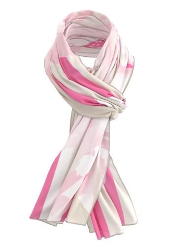 Schal NOS mit sanftem Griff - Pink Blush/ecru/cream