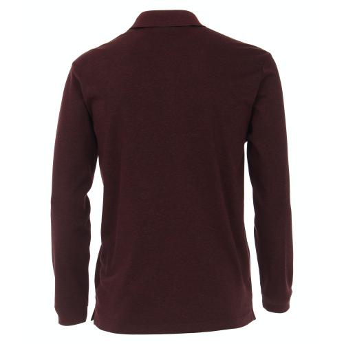 Polo-Shirt Langarm gestreift L - Rot