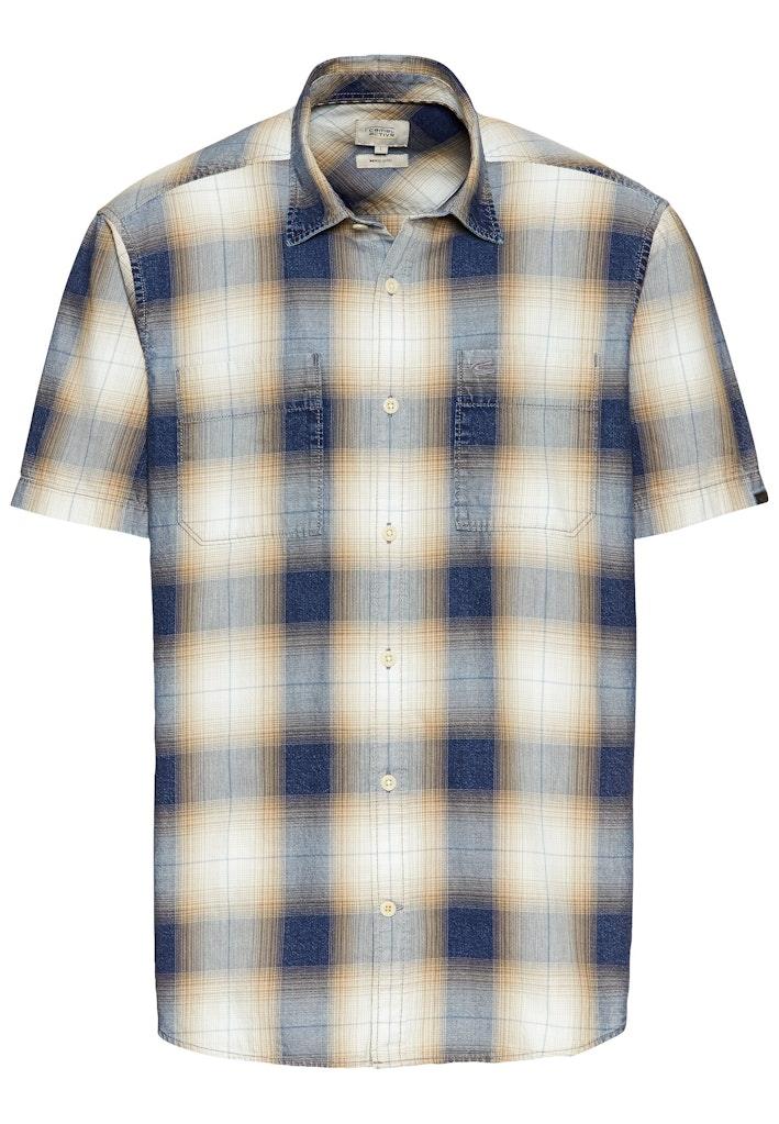 Kurzarmhemd mit Karomuster Blau 3XL