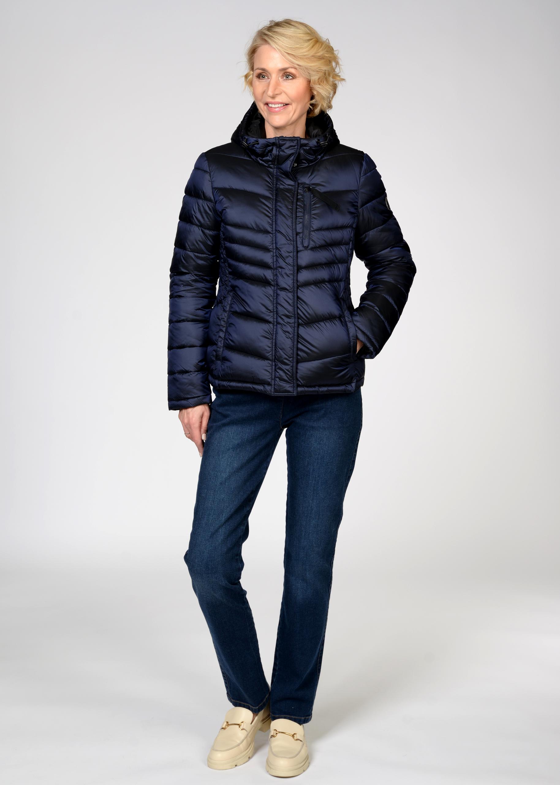 Steppjacke, Kapuze, 1/1-Arm 44 - Marine