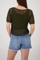 Strickpullover mir Ajour-Struktur 38 - Olive