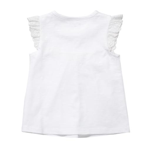 T-Shirt mit Volants 80 bequem - White