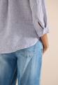 3/4-Arm Bluse mit Split Neck aus Leinen L - Rich Burgundy