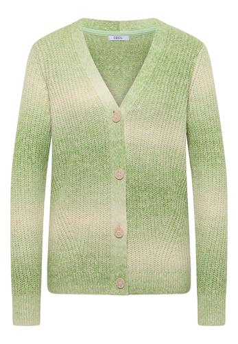Space Dye V-Neck Cardigan XL - Bamboo Green Melange