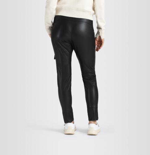 MAC JEANS - FUTURE, Light vegan leather Schwarz 32/OL