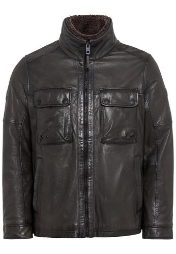 Leder Blouson mit Stehkragen 56 Regular Fit - Dark Choclate