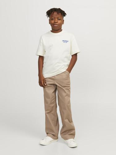 JORSANTORINI BACK TEE SS CREW NECK JNR 152 Weit geschnitten - Buttercream
