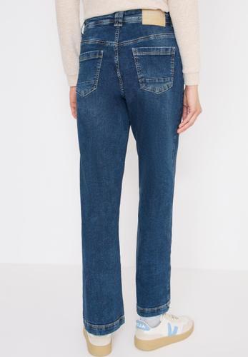 Wide Leg Patch Pocket Jeans 34/30 - Mid Blue Used Wash