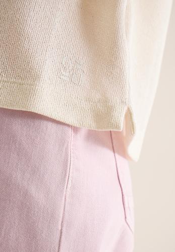 T-Shirt mit Boatneck im Strick-Look