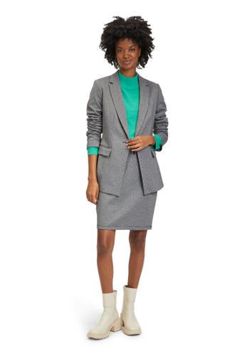Longblazer 42 Leicht tailliert - Grau/schwarz
