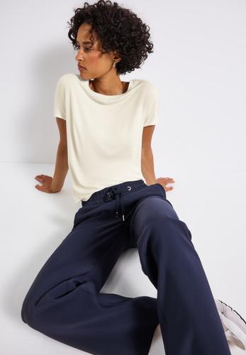 Jersey-Shirt mit Mesh-Detail 40 - Off White