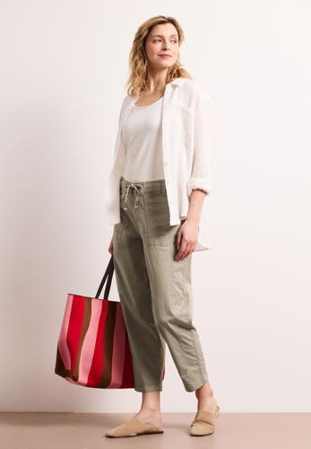 Barrel Leg Hose aus Twill-Ware 42/28 - Safari Beige