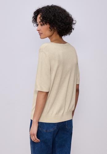 Kurzarm Pullover mit Rundhals 38 - Smoke Beige Mel.