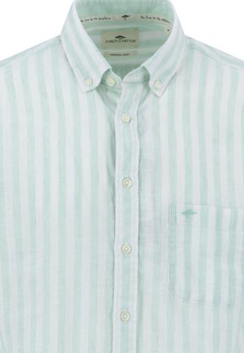 Summer Linen Stripes, B.D., 1/2 L Casual Fit - Minty Green