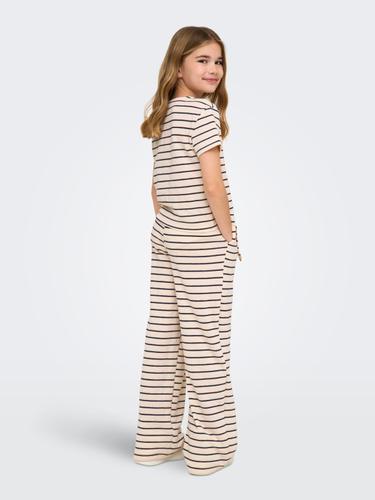 KOGJANA SS STRIPED KNOT TOP JRS 134/140 Normal geschnitten - Tofu