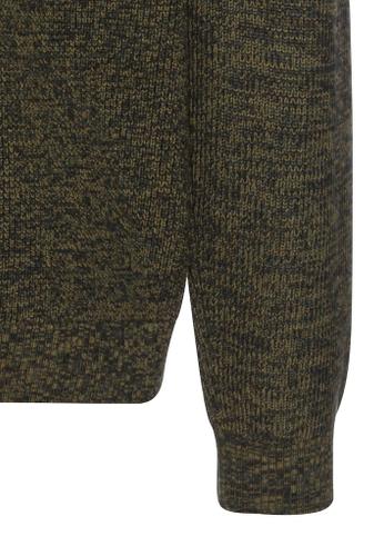 Strickjacke mit Reißverschluss Grün 3XL