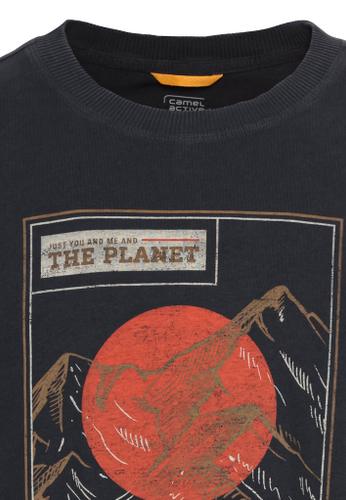 T-Shirt mit Print aus nachhaltigem Organic Cotton Blau M