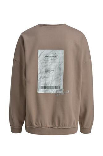 Oversize Sweatshirt Backpatch S - Taupe