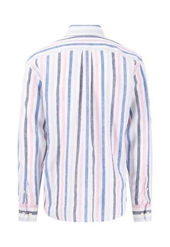 Colorful Linen Stripes, B.D., 1/2 M Casual Fit - Peony