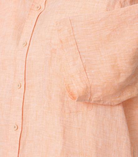 Leinenhemd M Casual Fit Short - Orange