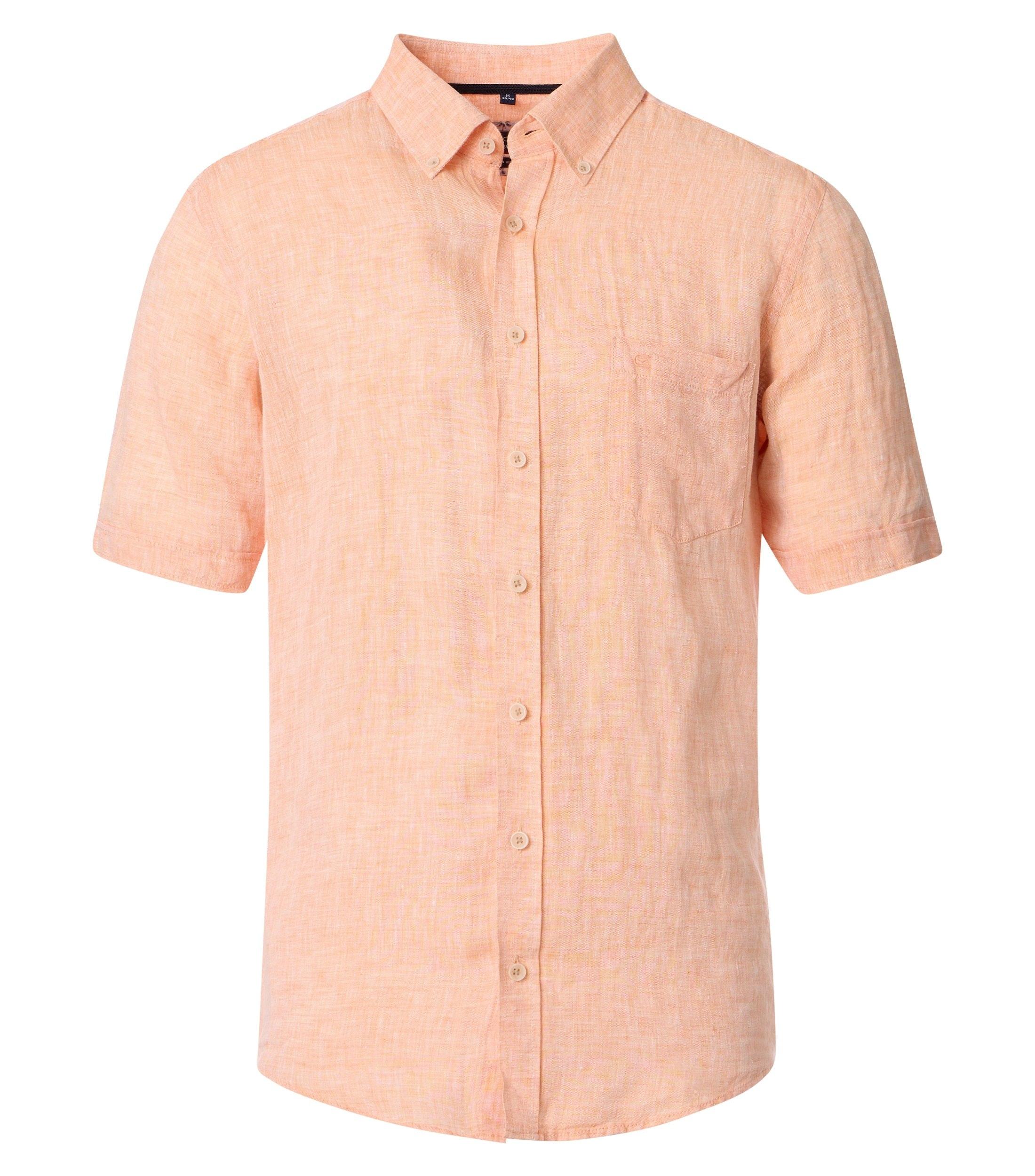 Leinenhemd M Casual Fit Short - Orange