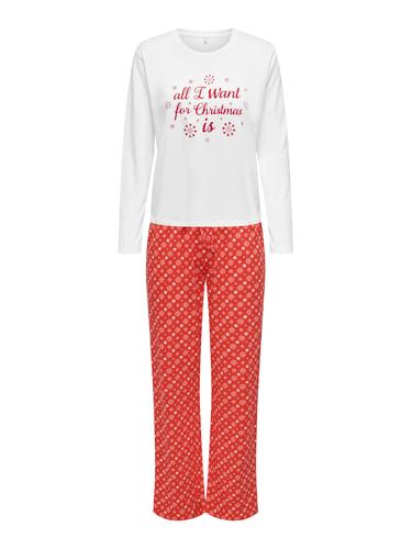 ONLCHRISTMAS L/S SET NIGHTWEAR ACC M - High Risk Red