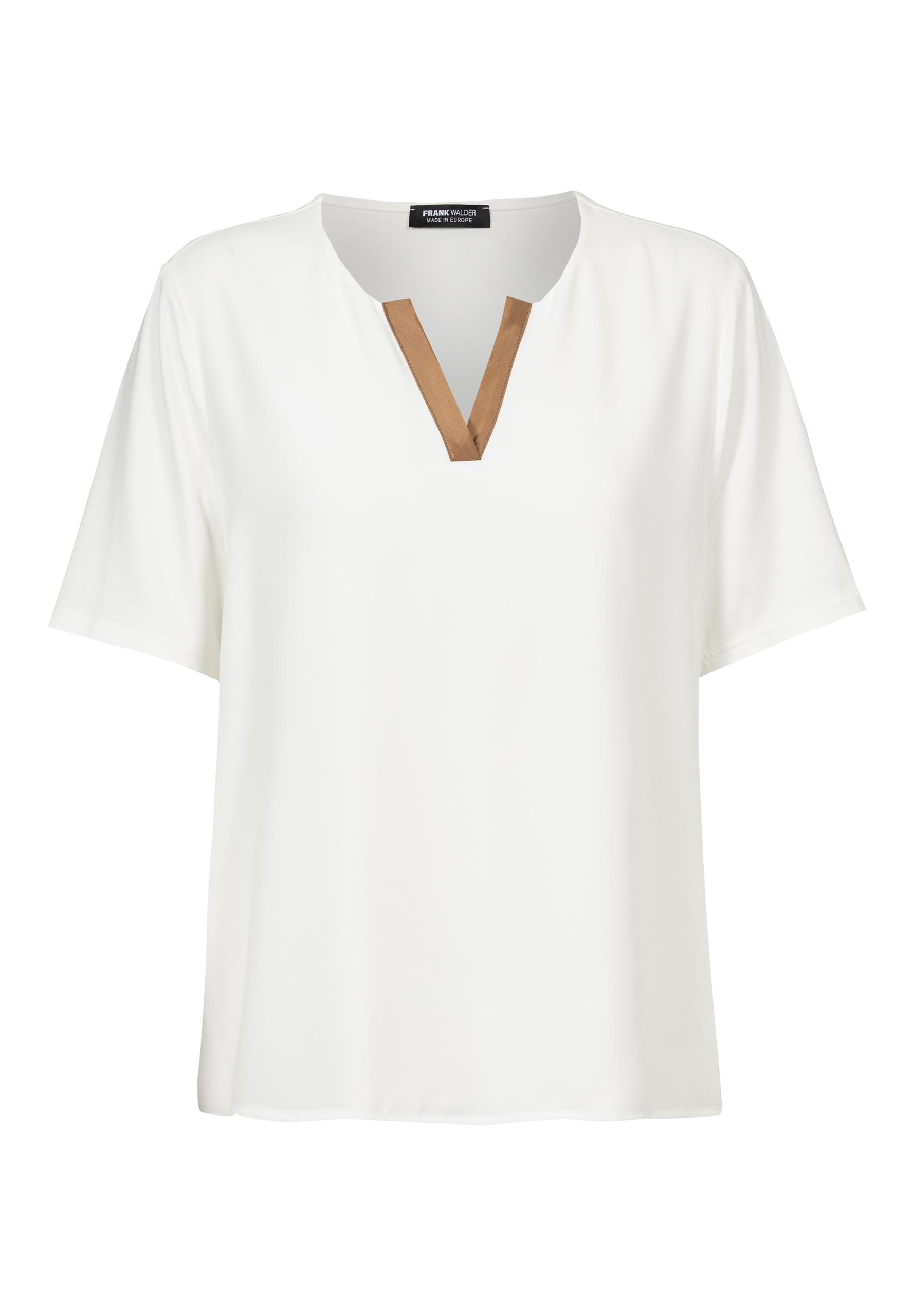 Shirt SALTED TANGERINE mit Kontrastbesatz 42 - Ecru