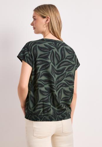 Blusenshirt mit Split Neck und Smokdetail 38 - Deep Bound Green