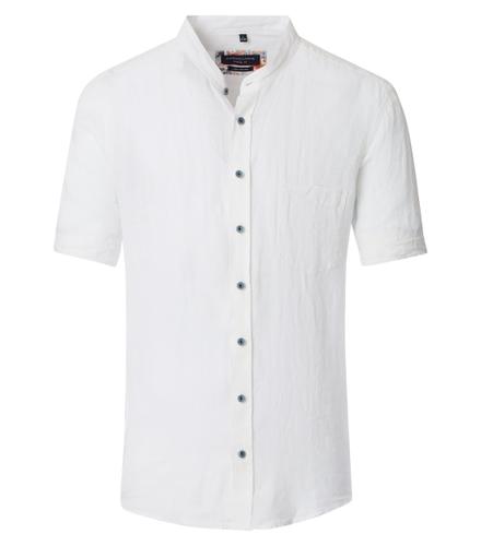 Leinenhemd XXL Casual Fit Short - Weiß