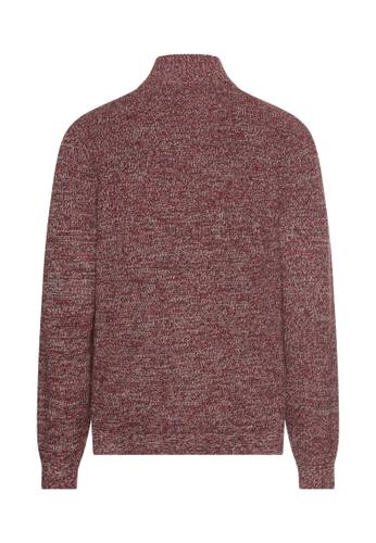 Strick-Troyer mit melierter Struktur XXL Regular Fit - Amber Red