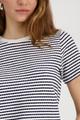 T-Shirt mit Struktur 36 - Marine Ringel