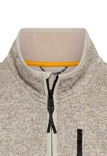 Strickjacke mit Stehkragen XXL Regular Fit - Oatmeal