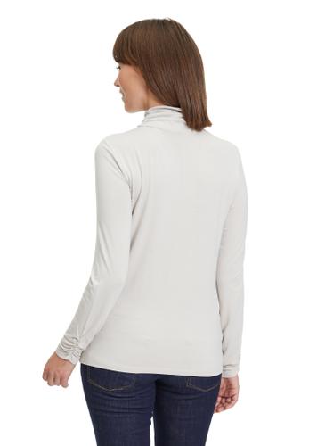 Rollkragenshirt 42 Figurbetont - Grau Beige