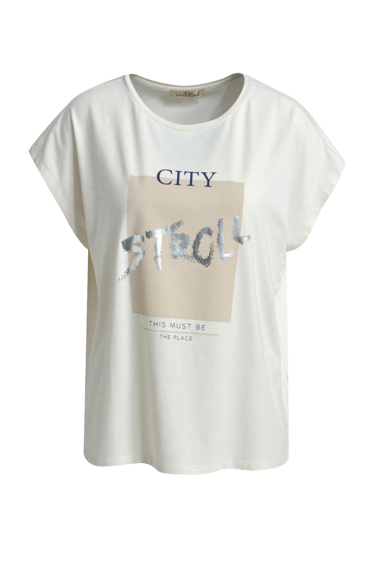 T-shirt Foil Print S - Cream White