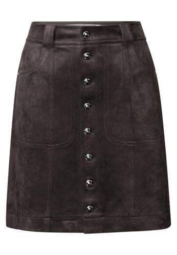 Veloursrock mit Knöpfen 42 - Deep Roast Brown