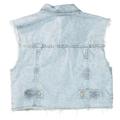 Jeans-Weste mit verwaschener Optik 164 bequem - Light Blue Denim