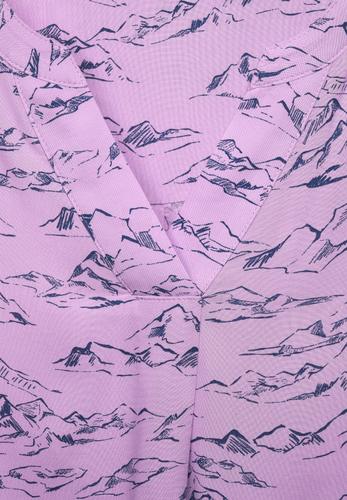 Mountain Print Bluse S - Frosty Violet